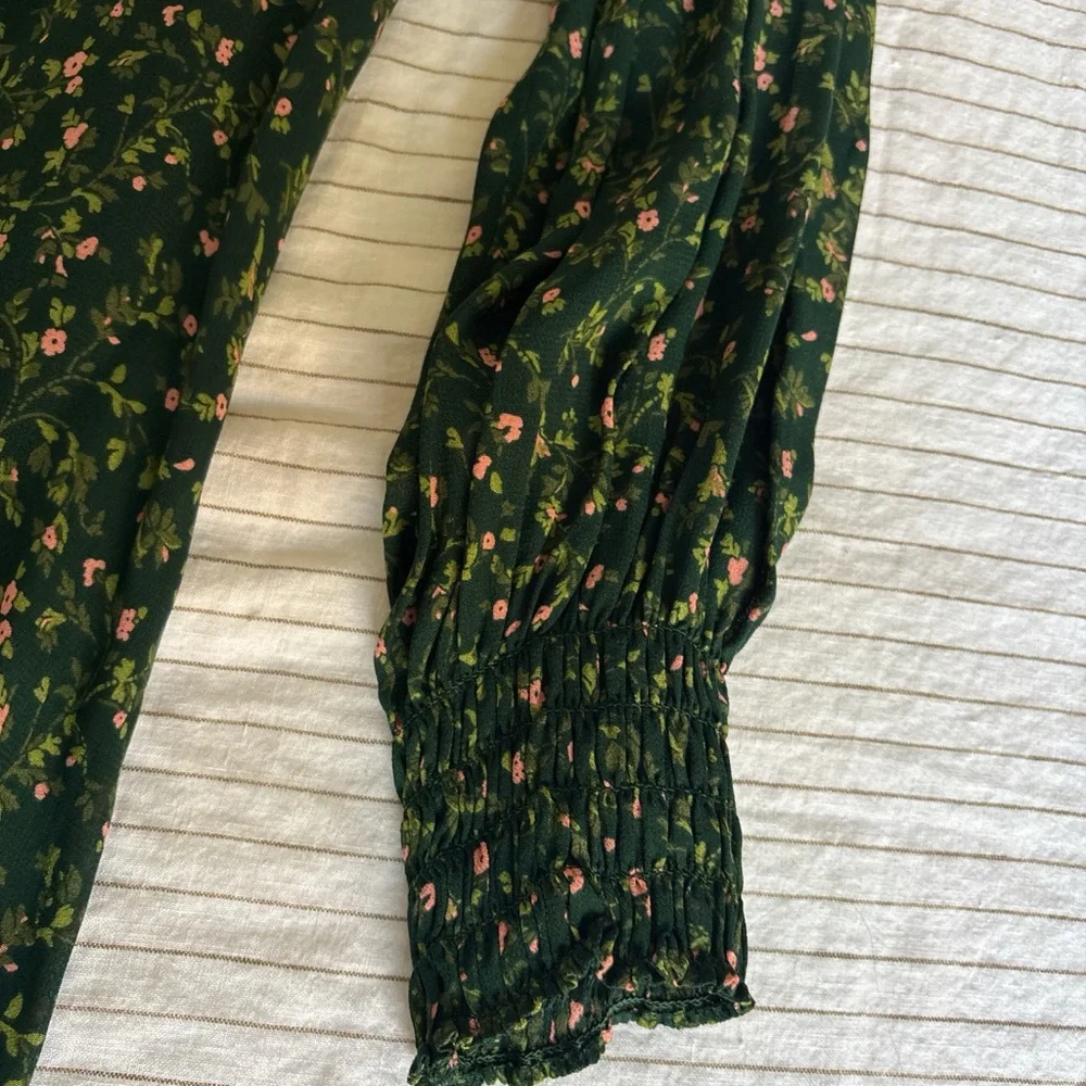 Reformation Dark Green Floral Mini Dress - Picture 3 of 4